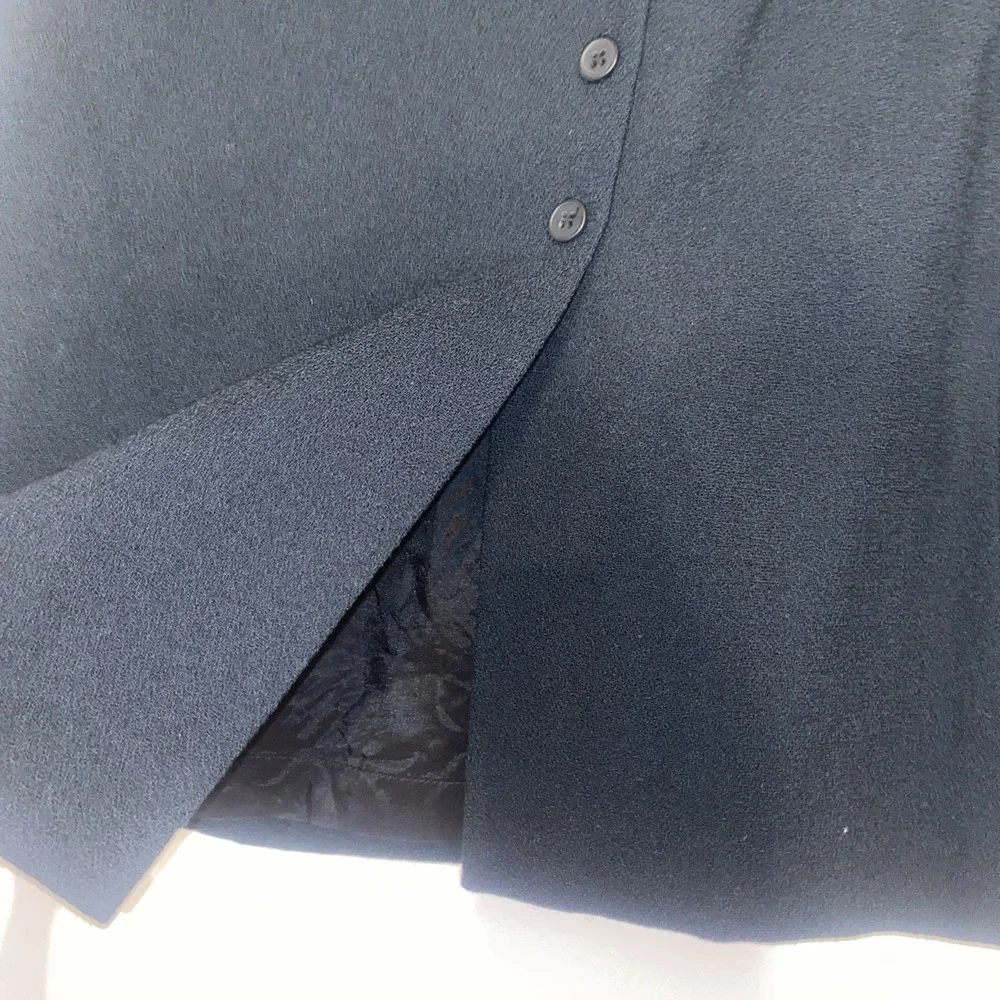 Vintage‎ Jones New York Black Wool Skirt 90s Button Front Union Made Size 6/8